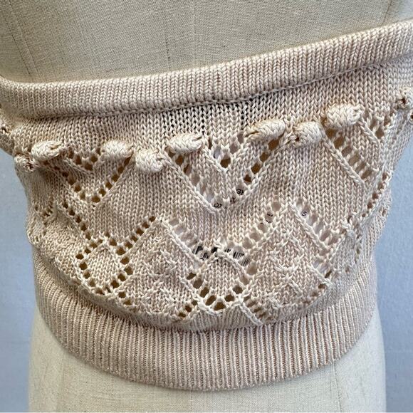 INTERMIX Stevie Crochet Halter Crop Top Size Small New With Tags - Picture 8 of 16